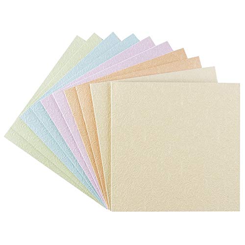 Ideen mit Herz Klappkarten-Set blanko | edel geprägt | 10 Faltkarten (240 g/m²) + 10 weiße Umschläge (120 g/m²) | (PrägungPrag | Pastelltöne, 11 x 11 cm)