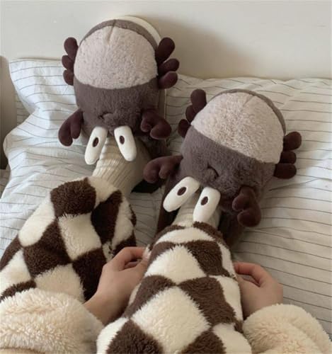 Epsion Fuzzy Personalized Cartoon Fleece Slippers for Women Winter Cozy Warm House Shoes Non-Slip3