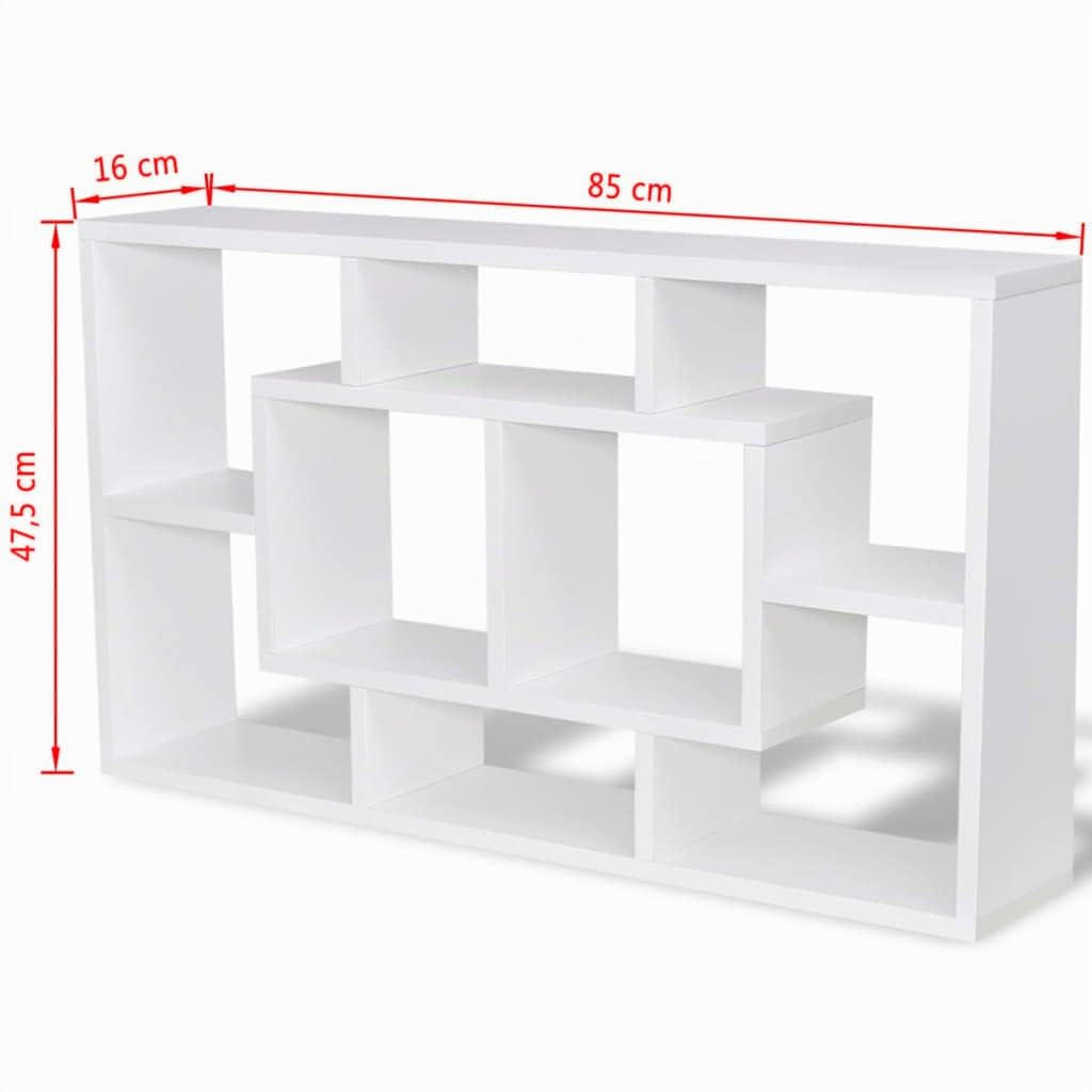 vidaXL Estantería suspendida con 8 Compartimentos Color Blanco Robusta Duradera