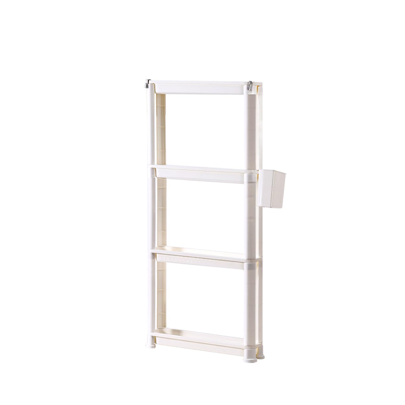 CACXKEP Tier Slim Storage Cart on Wheels - Ultra-Narrow Rolling Shelves Unit,Heavy-Duty Plastic Cabinet for Toiletries, Cosmetics,9cm,4 Tier