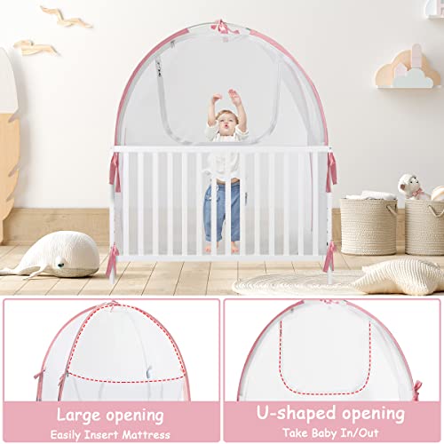 Yomecheo Baby Crib Tent, Crib Cover To Keep Baby From Climbing Out, Baby Safety Net Tent To Stop Baby From Climbing Out Of Crib, Easy Assembly With Strong Rods Structure #TOP6