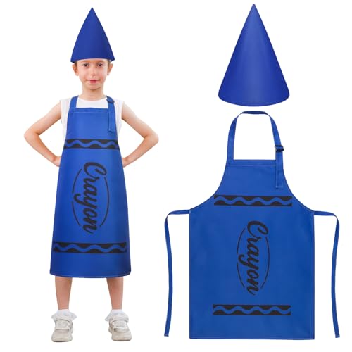 Disfraz infantil de crayón con gorro cónico miniatura 1
