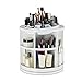Produktbild Relaxdays Kosmetik Organizer, 360 Grad Kosmetik Karussell, Acryl Make Up Tower mit 38 Fächer, Lippenstifthalter, weiß