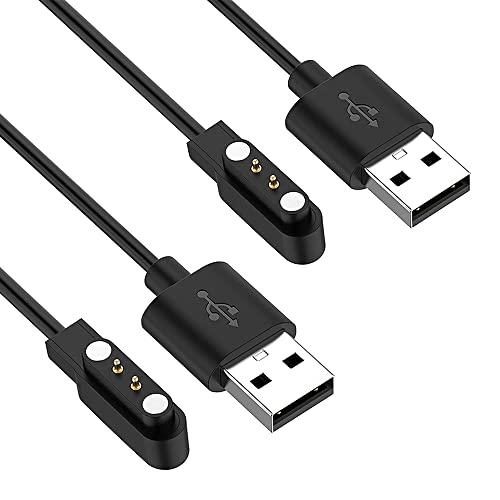 Threeeggs Charger for YAMAY SW021 Willful SW023 SW025 Letsfit ID205L Letscom ID205G ID205S ID206 ID205U ID216 Umidigi Uwatch 3S 3 2 2S Urun Smart Watch Magnetic USB Charging Cable (3.3ft, 2-Pack)