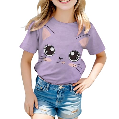 Girls' Short Sleeve Tops Cute Print Crewneck T-Shirt Tee Toddler Baby Girls Summer Casual Graphic T-Shirts Tops3