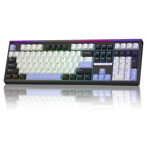 Image of Aula H108 Wireless Mechanical Keyboard, Hot Swappable Silent Keyboard, Full Size Keyboard with Number Pad, Gasket Structure, RGB Backlit Computer Gaming Keyboard with PBT Keycaps for PC /Office