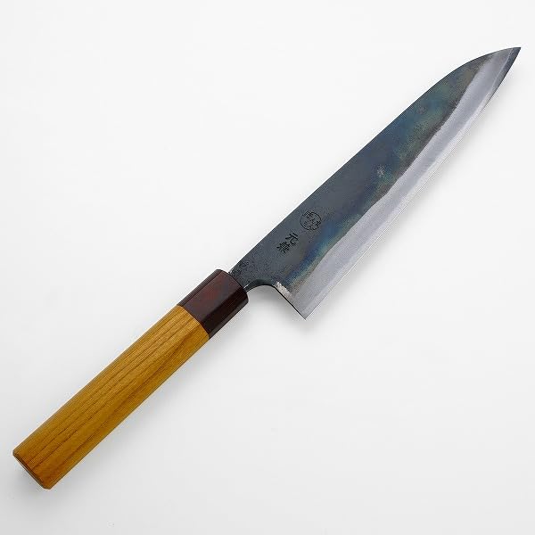 Amazon | 元兼 和牛刀 210mm 両刃 青紙1号 割込み 黒打ち仕上げ ケヤキ 