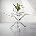 GOLDFAN Table à Manger en Verre Rectangulaire Table de Cuisine de Salon de Salle à Manger avec Pieds en Métal 110cm
