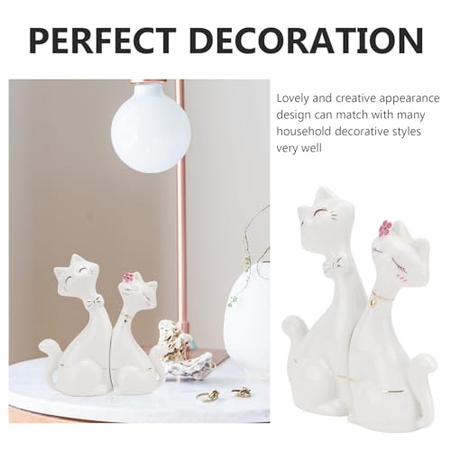 Sculpture chat en céramique au design chic et délicat pour intérieur chic