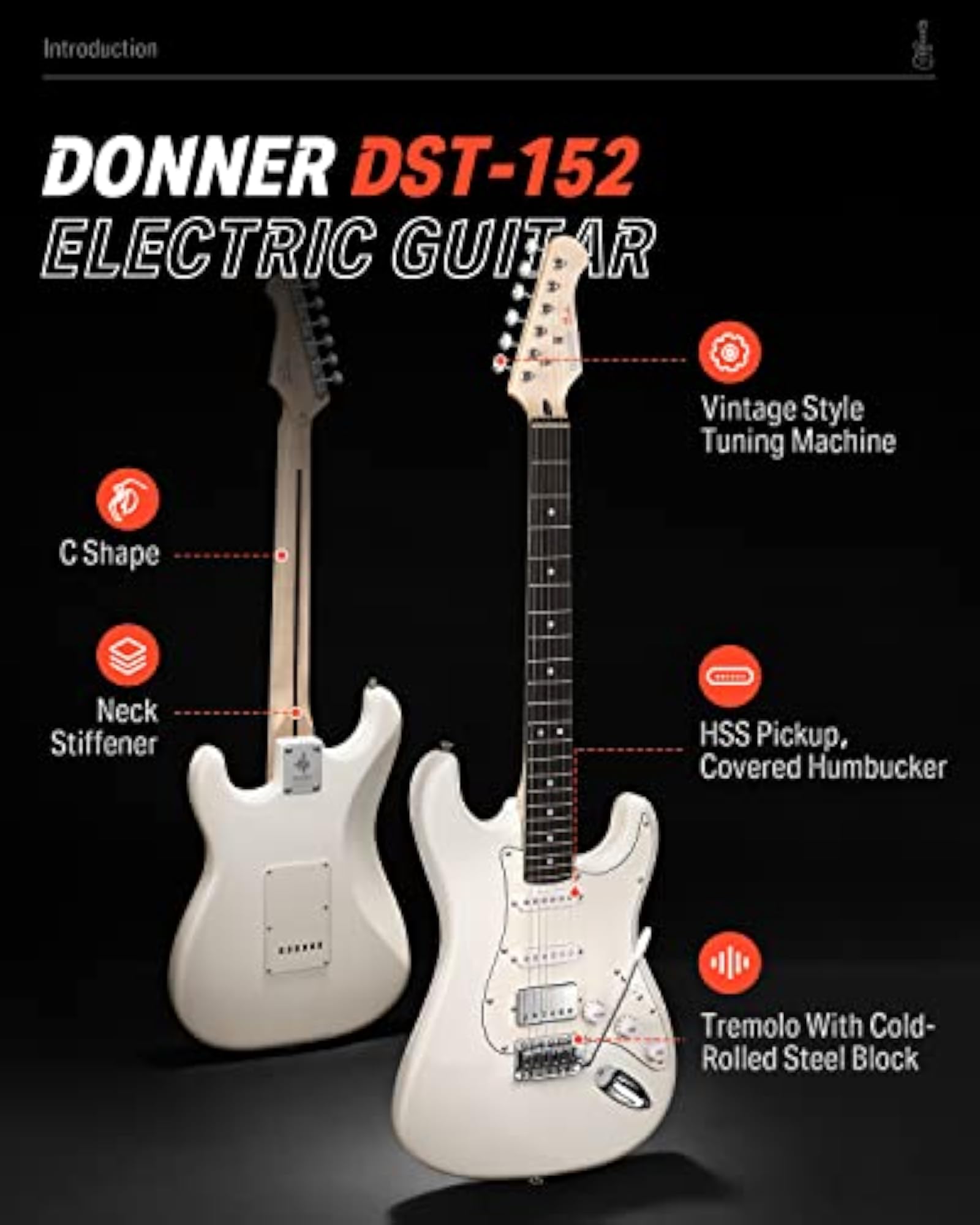 Wood Electric Guitar Kit with Amplifier and Accessories