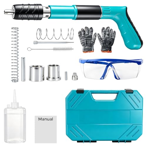 Pistola Clavos, Pistola de Clavos para Hormigon Manual, Pistolas de Uñas con 5 Velocidades, Clavadora Neumática de Bajo Ruido, Clavadora Ajustable para Paredes de Cemento para Techos, Instalación