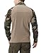 CQR Men's Combat Shirt Tactical 1/4 Zip Long Sleeve Military BDU Shirts Camo EDC Top with Pockets, Combat Shirts Woodland Olive, Medium