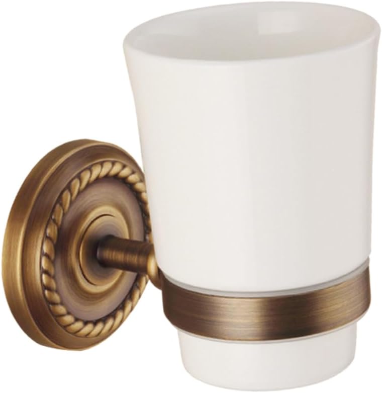 Toothbrush Cup Holder Wall Mount Vintage Ceramic Cup Holders Bathroom Toothbrush Storage Rack Decorative