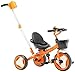 Produktbild GPWDSN Dreirad Mutter Griff, Fahrradkinder Tricycle Sicherheit Für Kinder Im Alter Von 10 Monate Bis 5 Jahre Alt Verstellbaren Schiebegriff Einziehbare Fußplatte (Farbe: Blau)