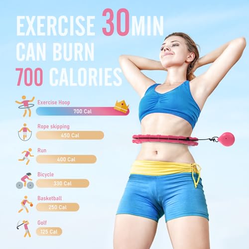 image for JKSHMYT Weighted Hula Circle Hoops for Adults Weight Loss, Infinity Ho