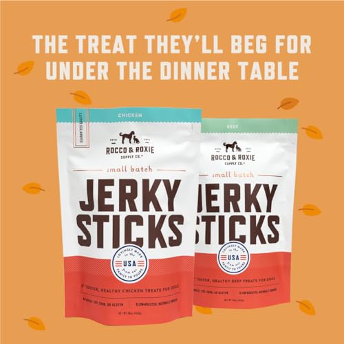 Rocco & Roxie Beef Jerky Dog Treats 1 lb | Soft Training Snacks Made in USA | High Value Beef Jerky for Dogs, Small, Large Breeds, Seniors, and Puppies | Natural Chews for Rewarding Good Behavior
