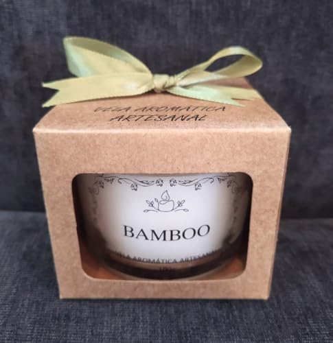 Vela Aromática Artesanal Bamboo Floral Refrescante Perfumada Cera de Coco 100g