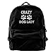 Produktbild College Bag Crazy Dog Lady Paw Leinwand Rucksack Schule Laptop Rucksack Reiserucksack Umhängetaschen Geburtstagsgeschenk Leichte Frauen Nettes Buch Männer Daypack Print Einzigarti