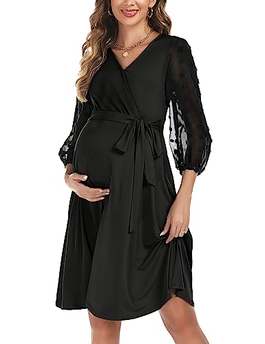 Uniexcosm Vestido de Maternidad Mujer Vestido de Lactancia Casual para Embarazadas con Cuello en V...