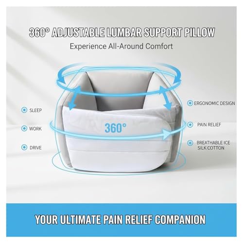 Oreiller de soutien réglable à 360 degrés coussin ergonomique pour bas du dos - 6