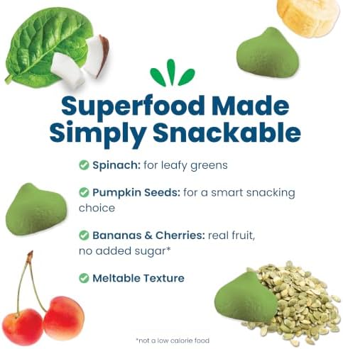 Amara Organic Sweet Greens & Banana Brain Blend Superfood Smoothie Melts - 1oz: Baby Snacks, 8 Months and Up, Plant-Based — view 3
