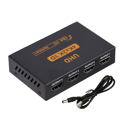 HDMI Splitter 4K Adaptador Multi HDMI 1 Entrada 4 Salidas 3D 1080P Divisor per 4 Monitor para PS3/PS4/PS5 Xbox PC HDTV DVD Monitor Proyector Solo Espejo Sin Extender