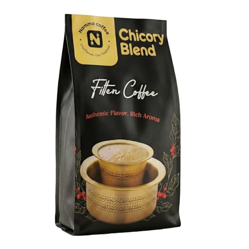Image of Namma Coffee Chicory Blend Filter Coffee Powder | 60% Coffee & 40% Chicory | 500g Pouch | Authentic South Indian Filter Coffee | Freshly Roasted Coffee Powder