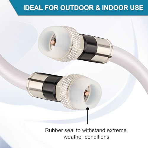 Câble coaxial RG6 étanche résistant aux coupures pour antenne TV et décodeur