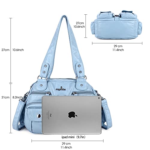 Image of Angel Kiss Hobo Crossbody Purses for Women Shoulder Bag Multipocket Soft Hobo Purses Removable Strap Leather Handbags