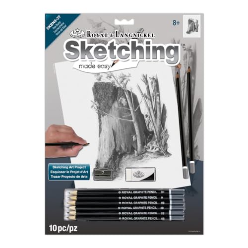 Royal Brush Sketching Made Easy Kit, 9 by 12-Inch, Tree Stump