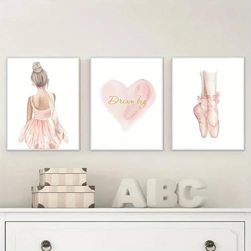Toile chaussures de ballet rose : cadeau idéal pour chambre de fille