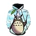 Produktbild AHSZR Unisex 3D Totoro Druck Hoodies Kapuzenpullover Langarm Sweatshirt Pullover Kapuzenjacke mit Drawstring Taschen,001,5XL