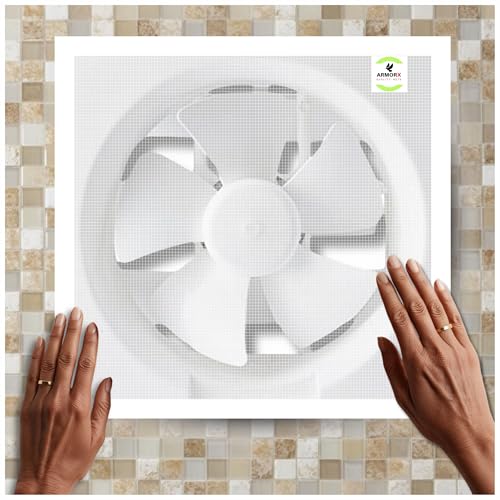 Image of ARMORX Mosquito Net for Exhaust Fan, Bathroom, Kitchen & Ventilation Window | Pre Stitched Ready-to-Use | Blocks Mosquitoes Insects Lizards | White - 35x50 cm / 14x20 inch