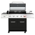 Royal Gourmet GA5404H Deluxe 5-Burner Gas Grill with Rotisserie Kit, Sear Burner, and Side Burner, 64,000 BTU Cabinet Style Propane Gas BBQ Grill, Outdoor Barbecue Party, Black