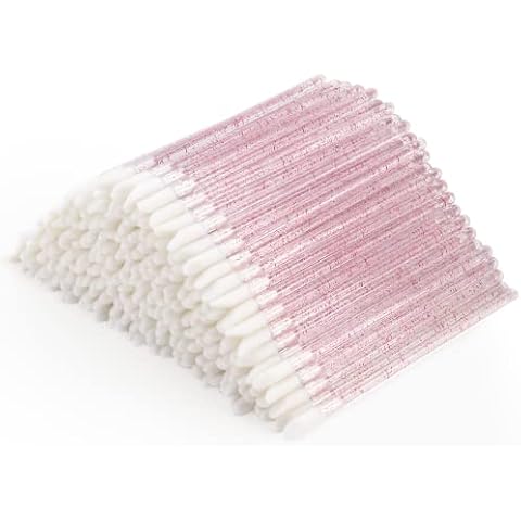 300 Counts Lip Applicators Disposable Lip Brushes Crystal Lipstick Lip Gloss Wands, Pink Cover