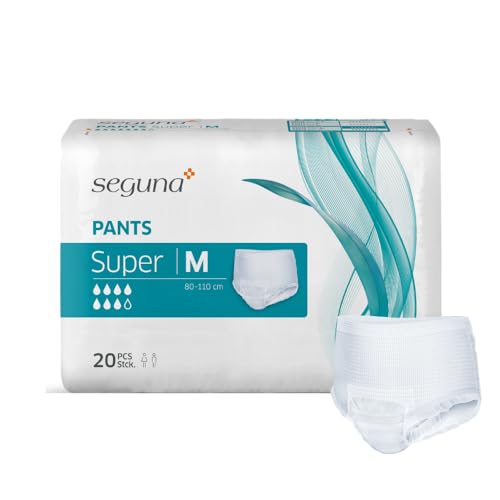 SEGUNA Pants Super, Inkontinenz Pants, Windelhosen für Erwachsene, Frauen, Männer, Inkontinenzhosen bei Blasenschwäche (M (Beutel 20 Stück))