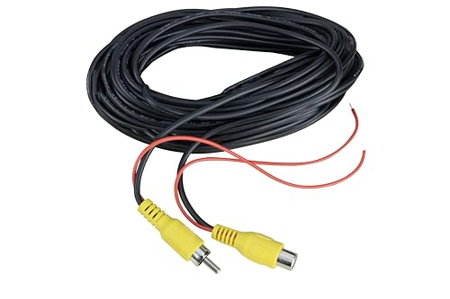 Scosche RCAV25TW 25 Foot (7.62 Meters) Backup Camera Cable - Rear View Reverse Parking Cam RCA Video + Power Wire Extension Cable for Car, Truck, SUV, Trailer, Surveillance Cameras and More
