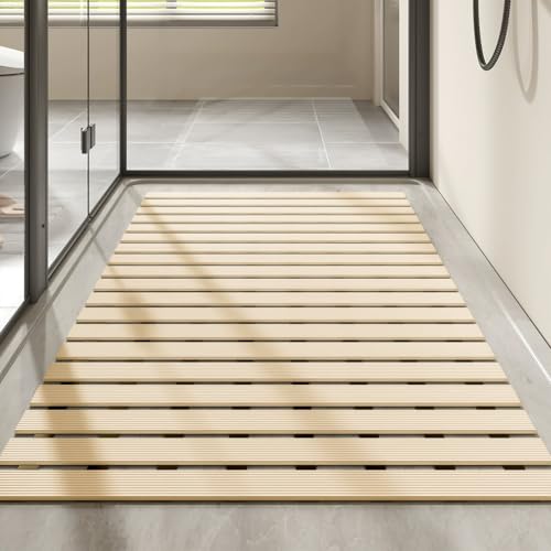 PP-Eic Beige 43 * 61, Can Be Cut to Size Bathroom Cubicle Mats, Bathroom Non-Slip Shower Mats, Non-Slip Shower Mats for Adults, Non-Slip Shower Mats for Shower Rooms, Suitable for All Ages