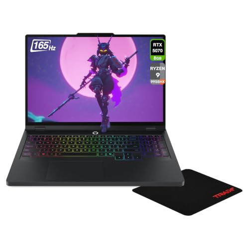 Image of Lenovo Legion Pro 5 Gen 10 Gaming Laptop, AMD Ryzen 9-9955HX, 32 GB DDR5 RAM, 1 TB PCIe SSD, 16 inch WQXGA (2560x1600) 165Hz, Nvidia G-Force RTX 5070, 24-Zone RGB Backlit, W11 Home, Black Traix Mousepad