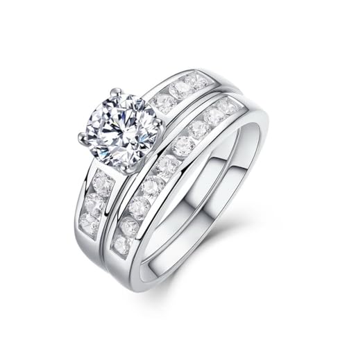 Bagues en moissanite de prestige VVS1 et alliance luxe en argent pour femme