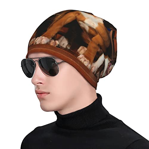 Puppies Dogs Pets Animals Beanie Hat Fashion Knit Hat Soft Stretch Slouchy Hip-Hop Sleep Cap For Women Men Black #TOP5
