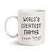 MAUAG Funny Best Dad Coffee Mug, World's Greatest F, I Mean Father, Best Cute Birthday Gifts for Dad Cup White, 11 Oz
