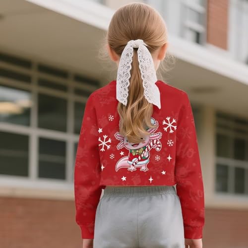 Girls Kids Sweatshirts Long Sleeves Top Crew Neck Pullover Lightweight Casual Fall Winter Clothes Outfits for Teens2