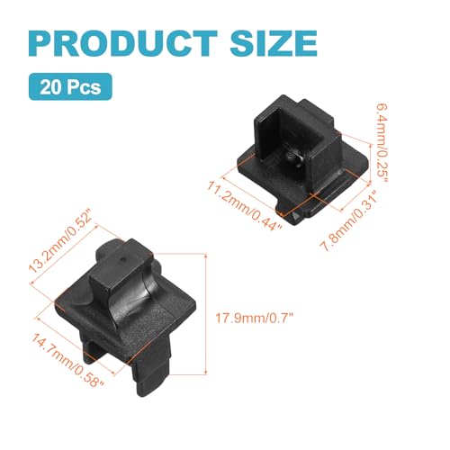 Tapas antipolvo RJ45 negro para puertos Ethernet de router y módem en pack de 20 unidades 2