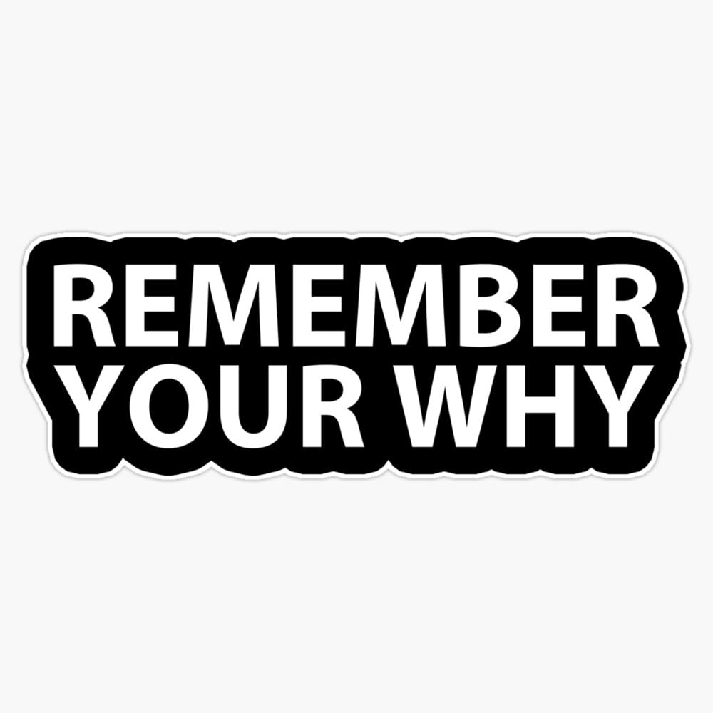 Remember Your Why - Remember Your Why Quotes - Motivational Quote - Black Sticker Vinyl Waterproof Sticker Decal Car Laptop Wall Window Bumper Sticker