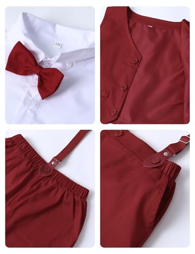 Image of A&J DESIGN Toddler Boys Formal Clothes Suspender Outfit Dress Suit 12M - 6Y