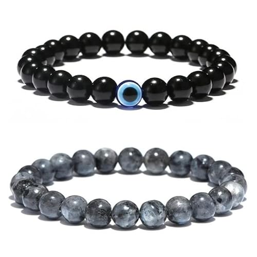 Pulseira Masculina De Bolinha Olho De Tigre Kit 2 Unidades