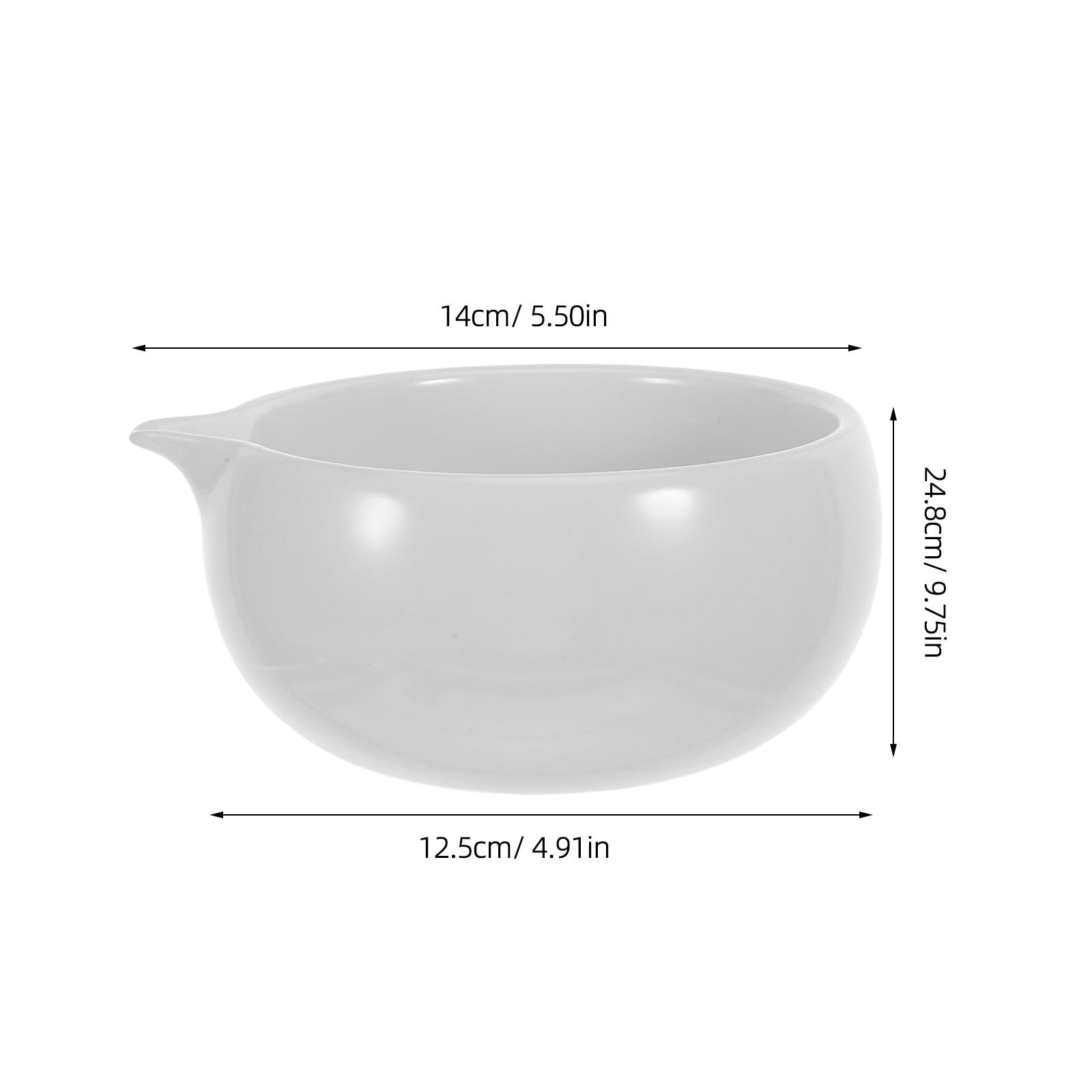 Zerodeko Ciotola Matcha in Ceramica Bianca con Beccuccio per Servire, Design Elegante per Cerimonia del Tè a Casa, Accessorio Tradizionale per Amanti del Tè