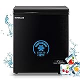 4.0 Cu.ft Compact Chest Freezer Ultra-low Temperature Deep Freezers (Down to -12 ℉) with TWO Removable Baskets Freestanding Black Small Mini Freezer for Home Kitchen Office