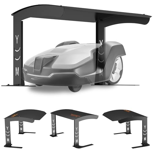 Robotic Lawn Mower Garage - Premium All-Metal Steel Shelter - 70x55x41cm Universal Fit for Leading Brands - Weatherproof Electrophoretic Black Finish - Garden Mower House Protection